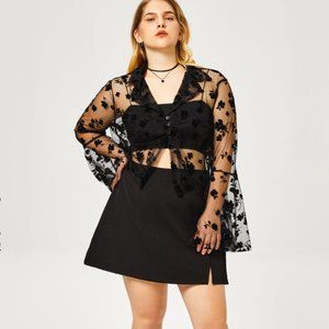 High Waist Zip Up Slit Mini Skirt